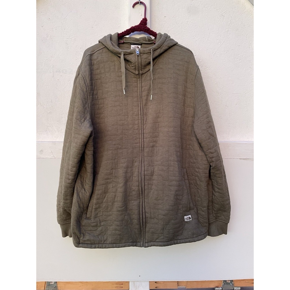 Mens The North Face Long's Peak Quilted Full Zip Hoodie Fleece Jacket Size xxl